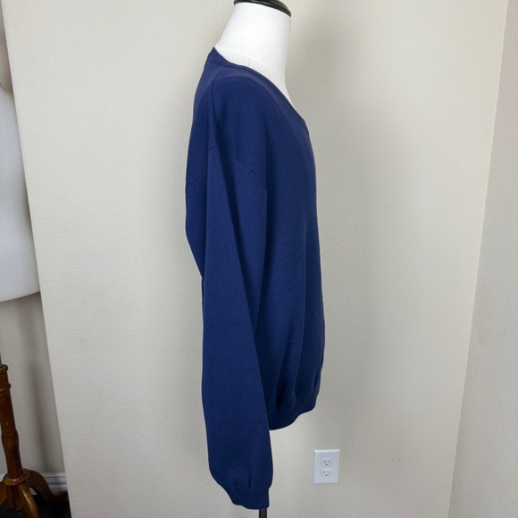 NWT - Pebble Beach Men’s V Neck Cotton Sweater | Size XL | Navy - Picture 6 of 10